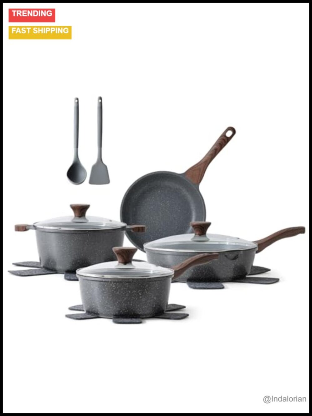 13-Piece Nonstick Cookware Set Pots Pans Induction Compatible